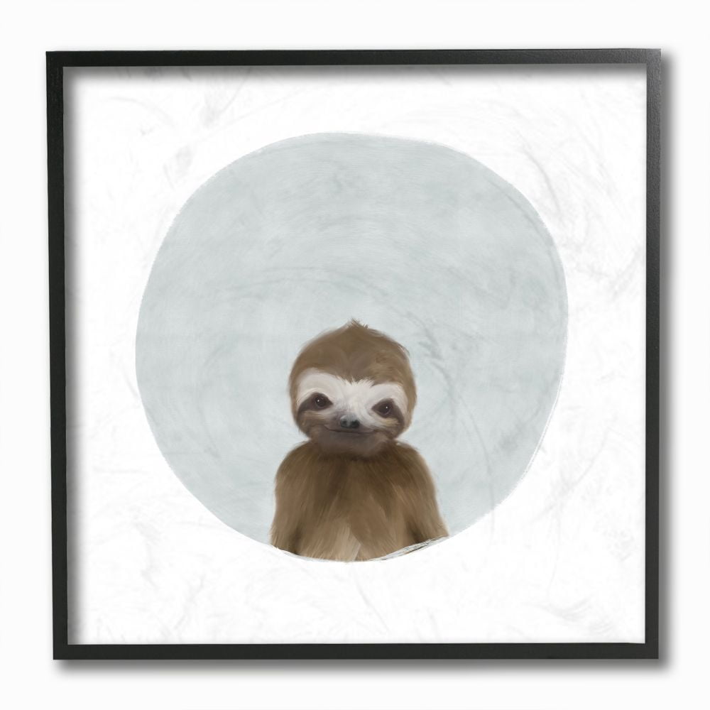 The Kids Room by Stupell Baby Sloth Animal Kids Painting Framed Giclee Texturized Art by Leah Straatsma