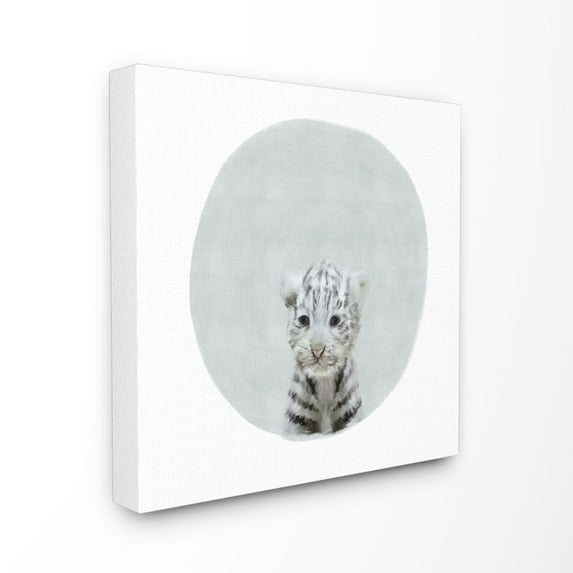 The Kids Room by Stupell Baby White Tiger Animal Kids Painting Canvas Wall Art by Leah Straatsma