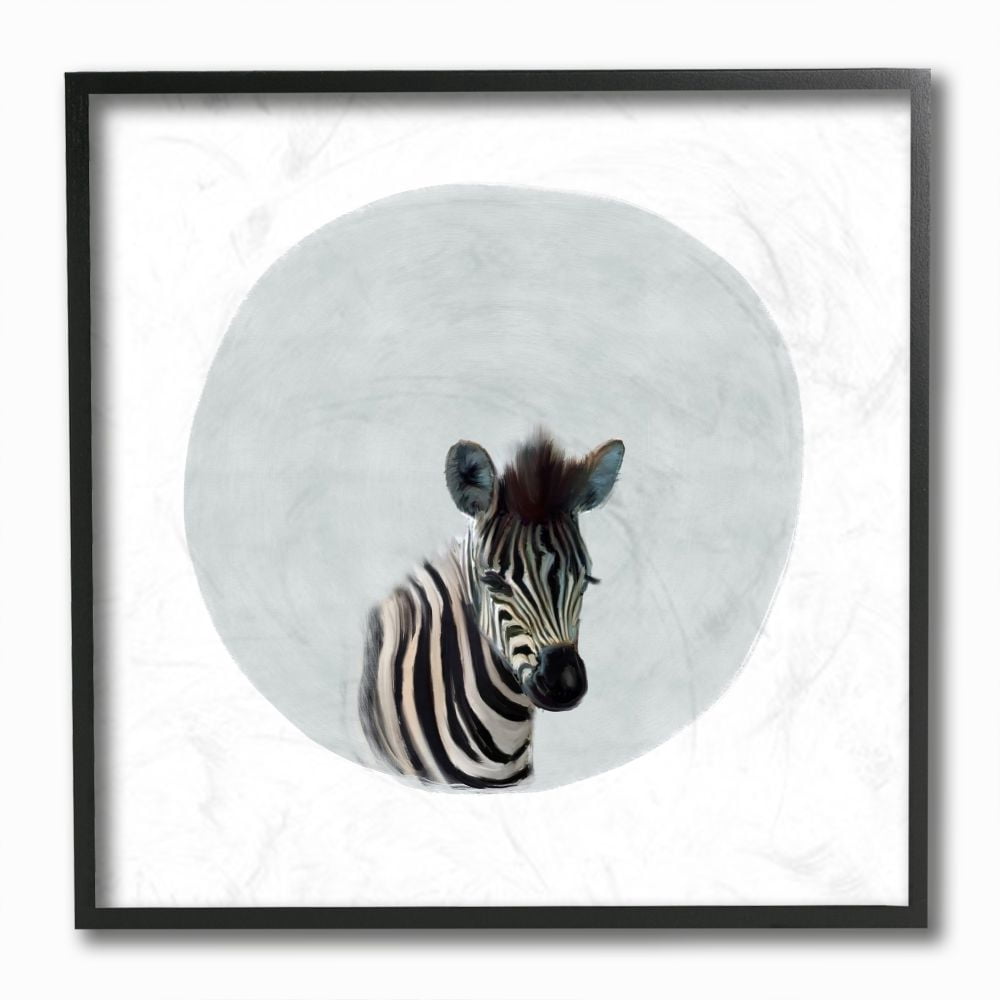 The Kids Room by Stupell Baby Zebra Animal Kids Painting Framed Giclee Texturized Art by Leah Straatsma
