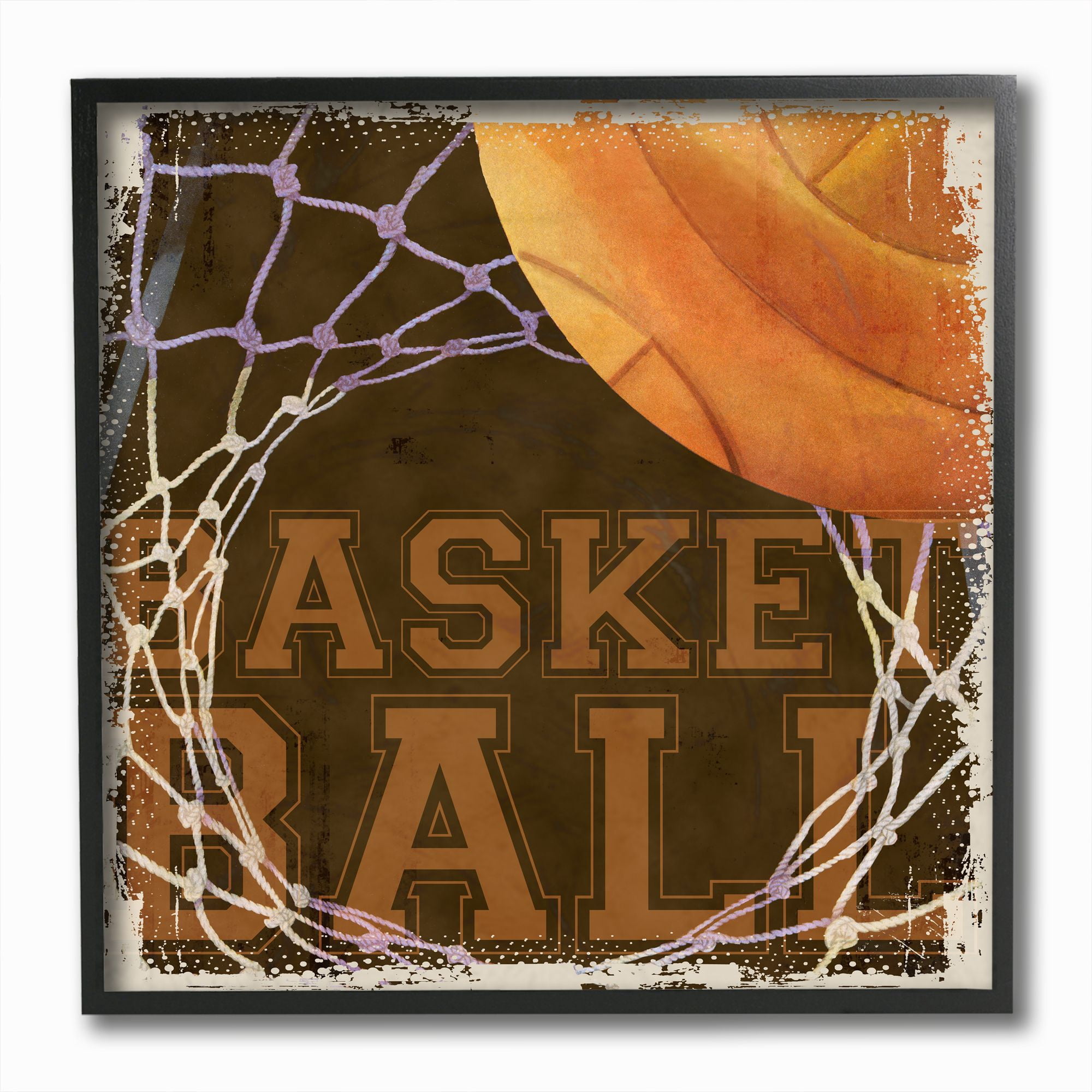 The Kids Room by Stupell Basketball Hoop Sports Word Design Framed Wall Art by The Saturday Evening Post