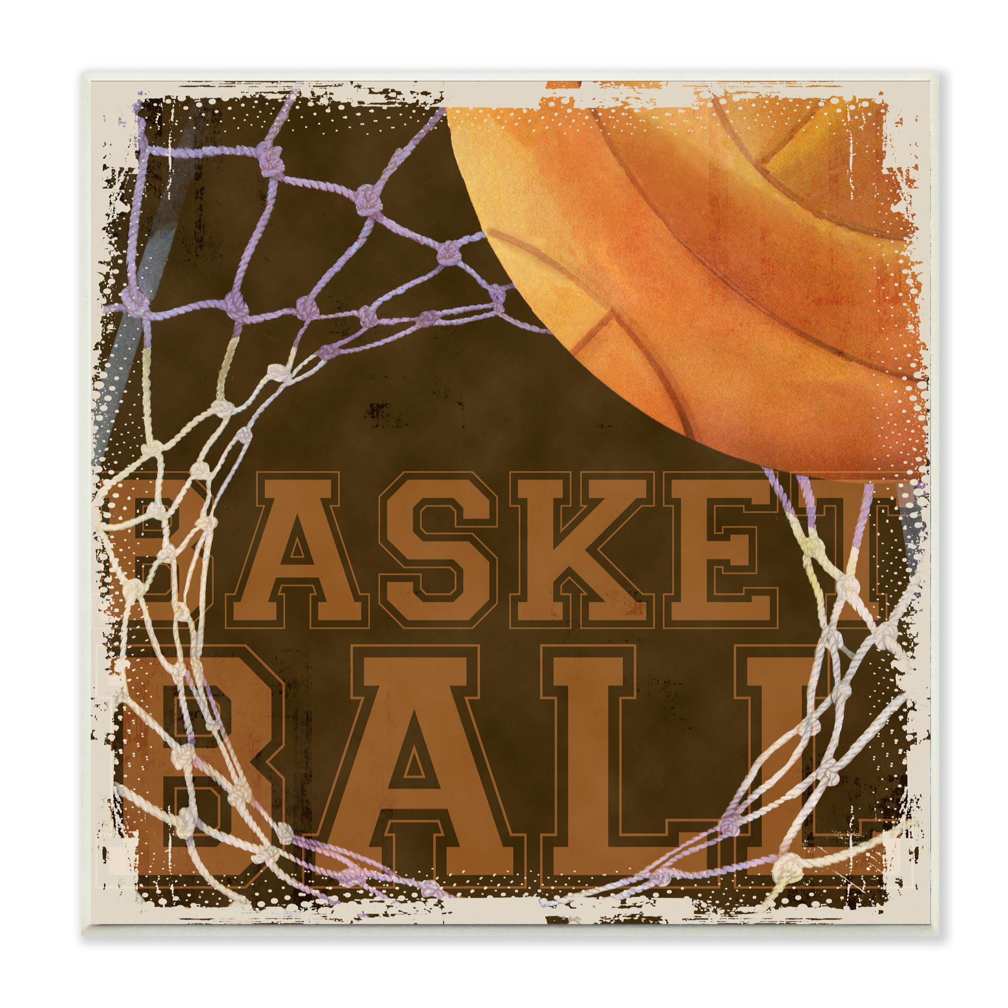 The Kids Room by Stupell Basketball Hoop Sports Word Design Wall Plaque by The Saturday Evening Post