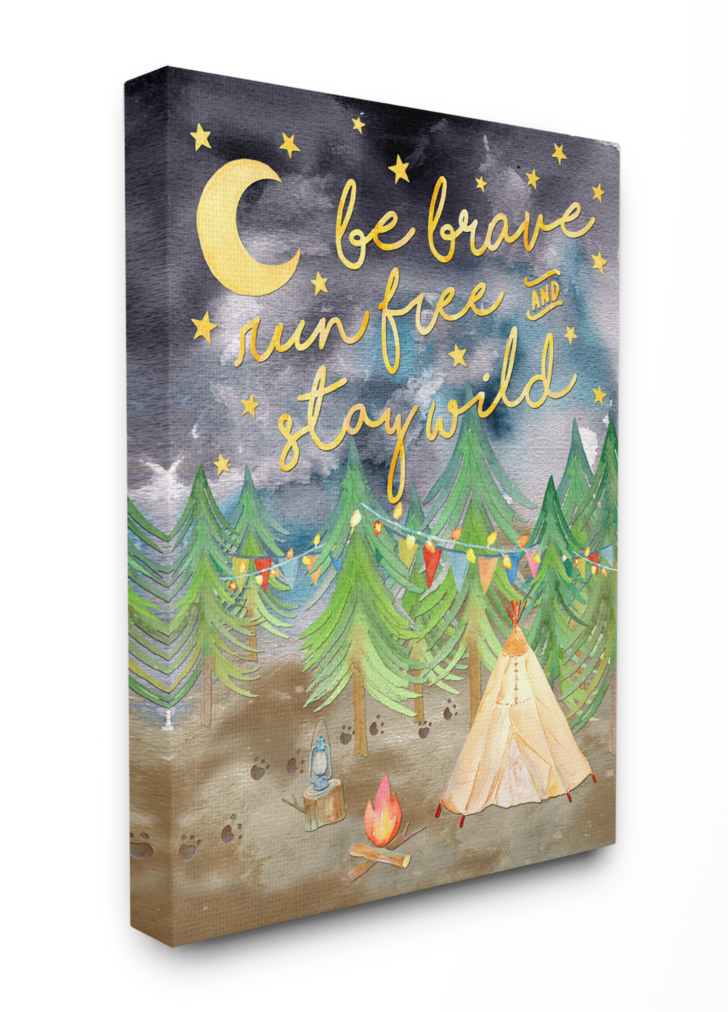 The Kids Room by Stupell Be Brave Camping Painting Canvas Wall Art by Erica Billups