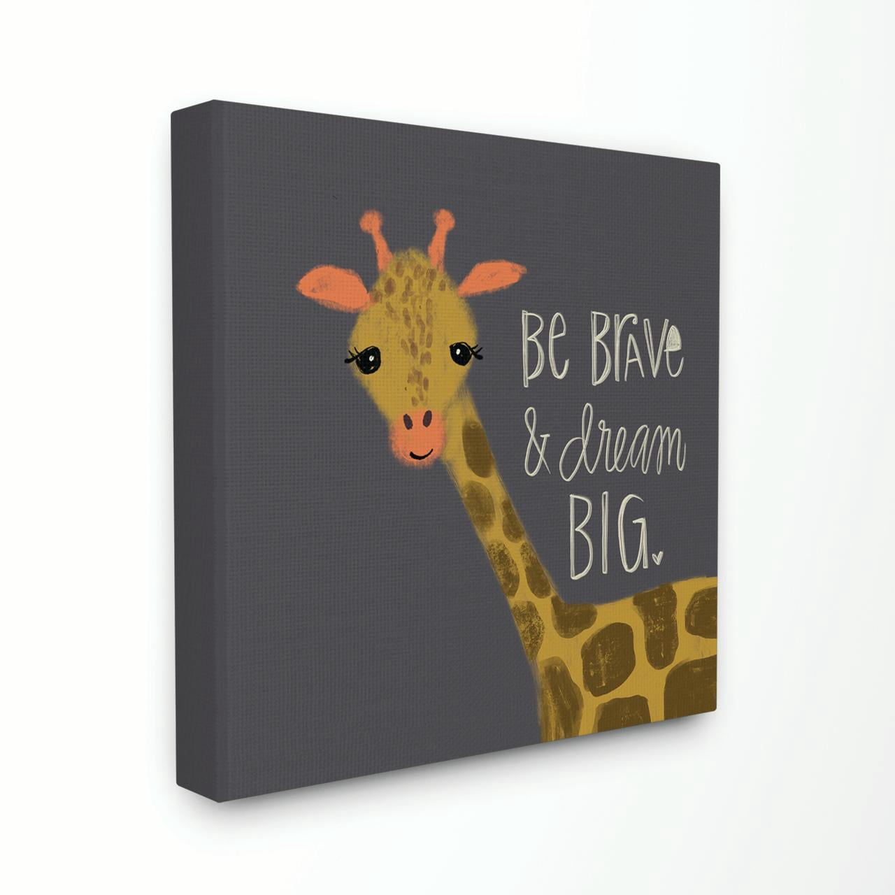 The Kids Room by Stupell Be Brave Dream Big Giraffe Canvas Wall Art by Katie Doucette