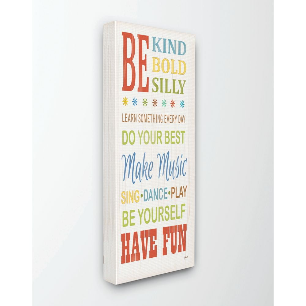 The Kids Room by Stupell Be Kind Bold Silly Typography Canvas Wall Art by Janet White