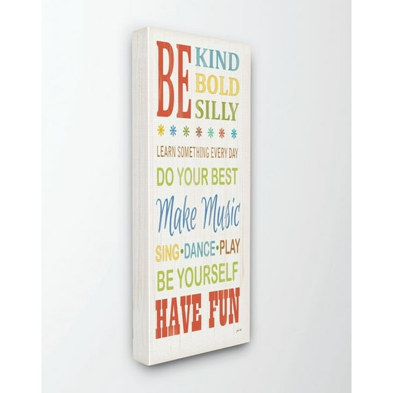 The Kids Room by Stupell Be Kind Bold Silly Typography Canvas Wall Art by Janet White