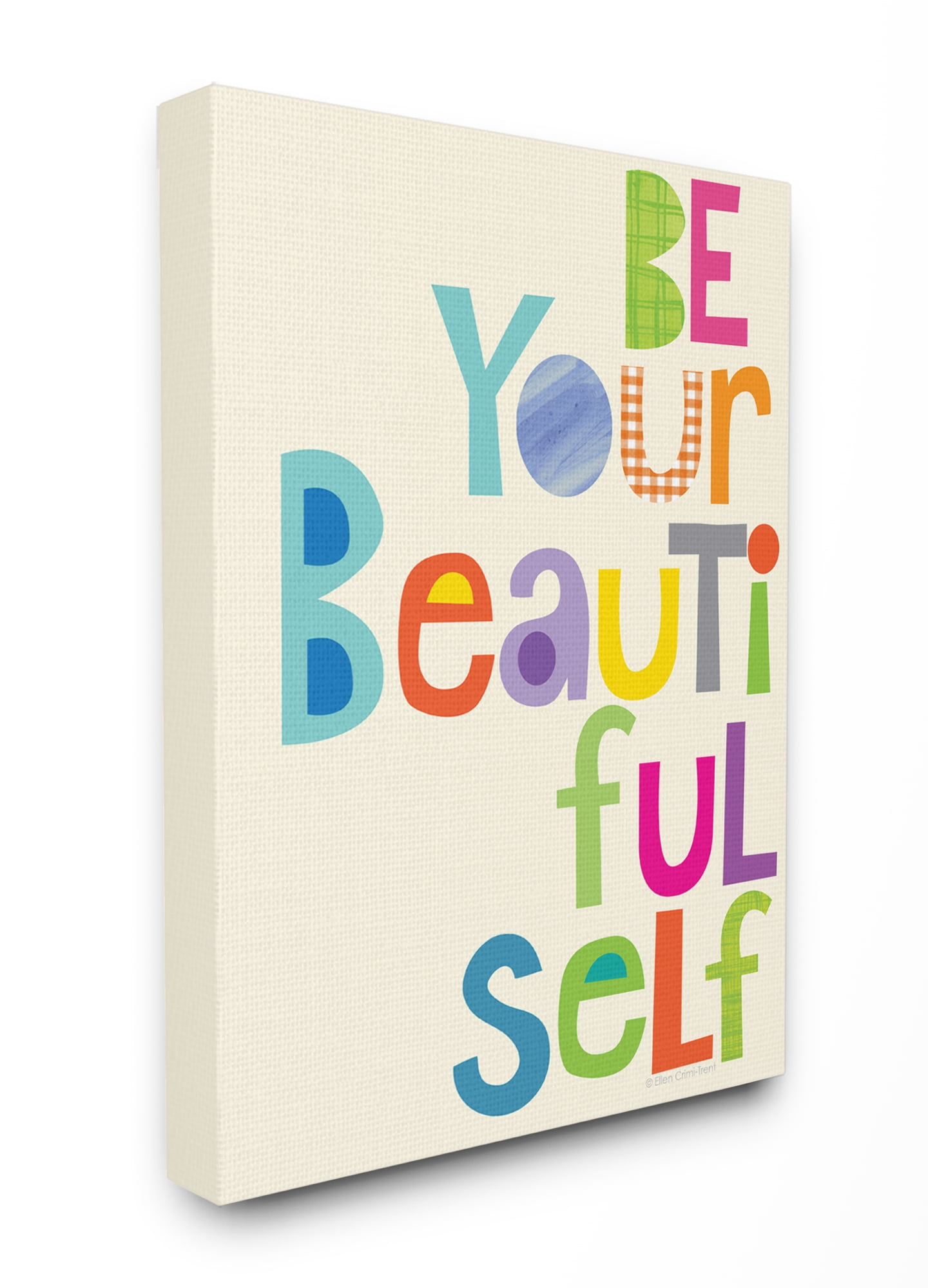 The Kids Room by Stupell Be Your Beautiful Self Patchwork Canvas Wall Art by Ellen Crimi-Trent