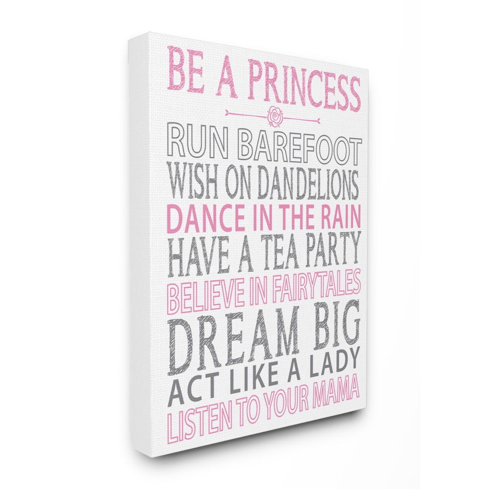 The Kids Room by Stupell Be a Princess Pink Typog Canvas Wall Art by Susan Newberry Designs