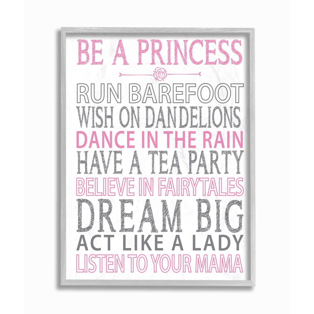 The Kids Room by Stupell Be a Princess Pink Typog Framed Wall Art by Susan Newberry Designs