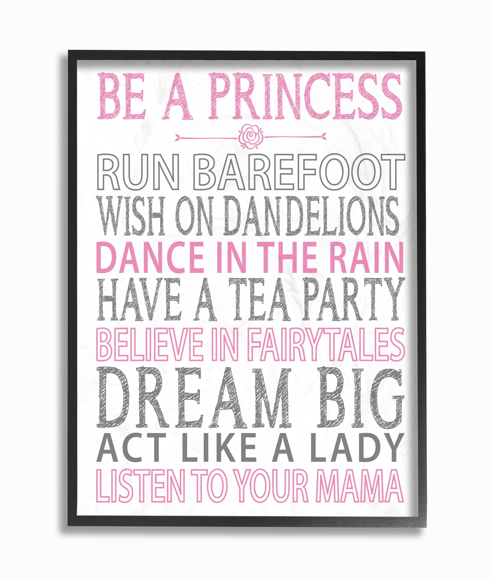 The Kids Room by Stupell Be a Princess Pink Typog Framed Wall Art by Susan Newberry Designs