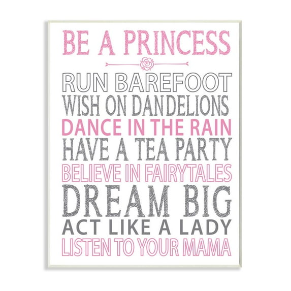 The Kids Room by Stupell Be a Princess Pink Typog Wall Plaqueby Susan Newberry Designs