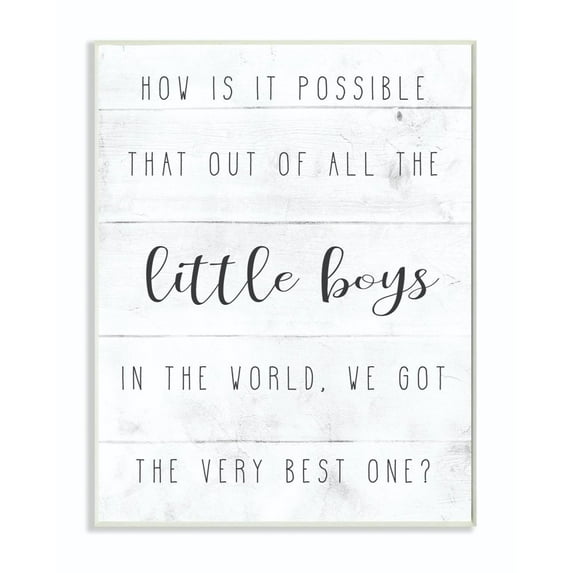 The Kids Room by Stupell Best Little Boy Family Kids Home Inspirational Word Design Wall Plaque by Daphne Polselli