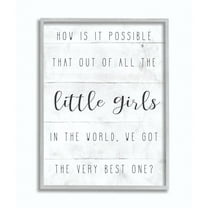 The Kids Room by Stupell Best Little Girl Family Kids Home Inspirational Word Design Framed Wall Art by Daphne Polselli