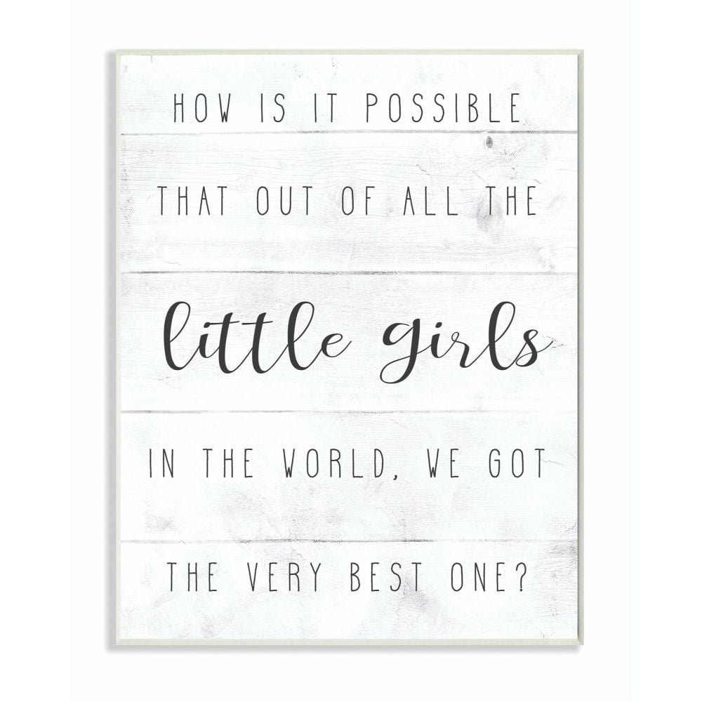 The Kids Room by Stupell Best Little Girl Family Kids Home Inspirational Word Design Wall Plaque by Daphne Polselli