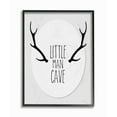 thumbnail image 1 of The Kids Room by Stupell Black and Grey Little Man Cave Antlers Framed Giclee Texturized Art, 11 x 1.5 x 14, 1 of 8
