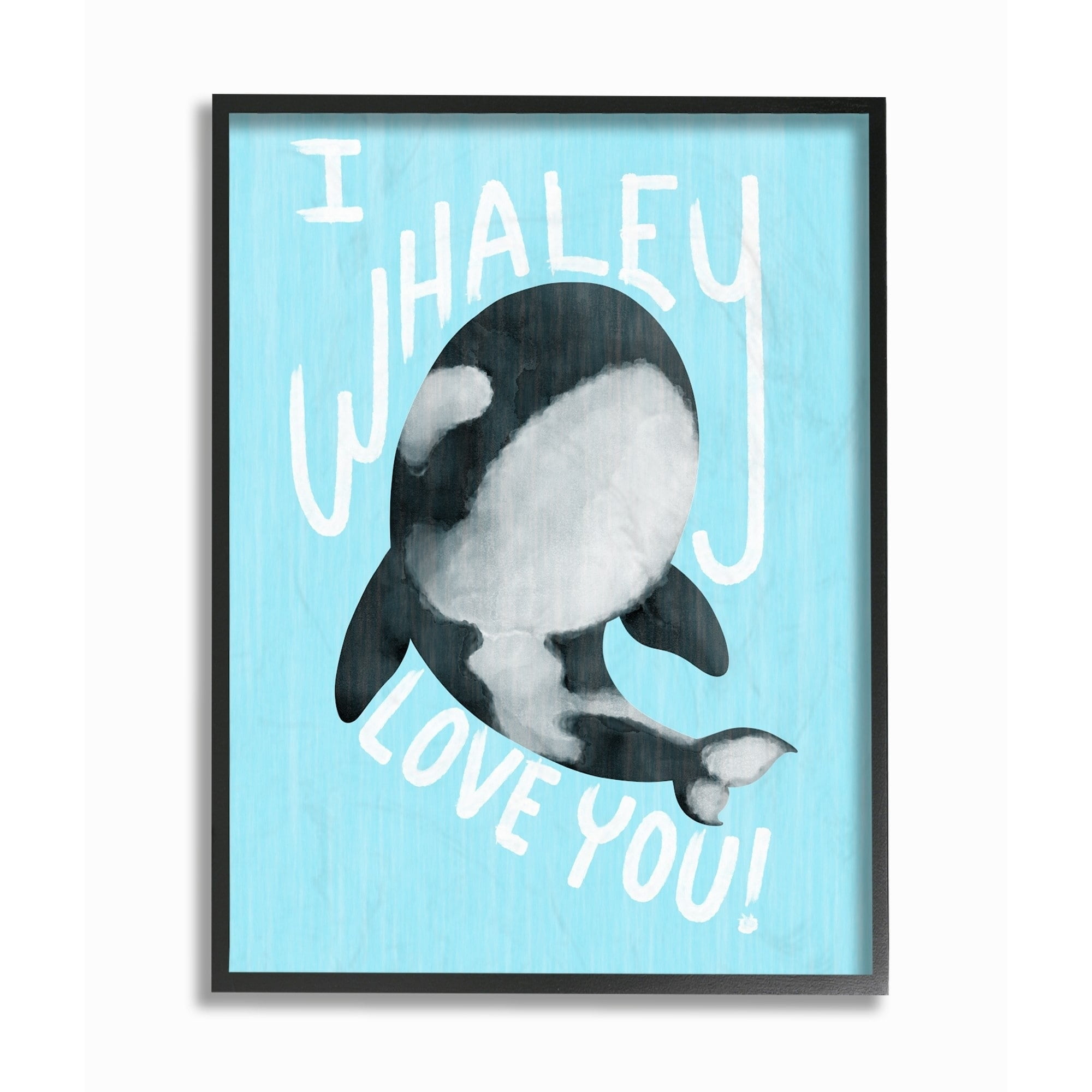 The Kids Room by Stupell Blue I Whaley Love You Orca Whale Oversized Framed Giclee Texturized Art, 16 x 1.5 x 20
