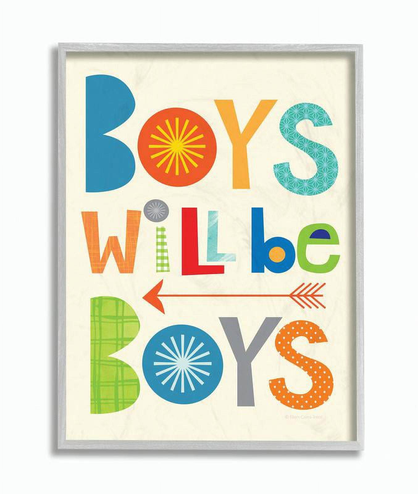 The Kids Room by Stupell Boys Will Be Boys Multi-Color with Arrow Framed Wall Art by Ellen Crimi-Trent