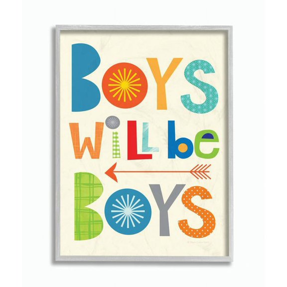 The Kids Room by Stupell Boys Will Be Boys Multi-Color with Arrow Framed Wall Art by Ellen Crimi-Trent