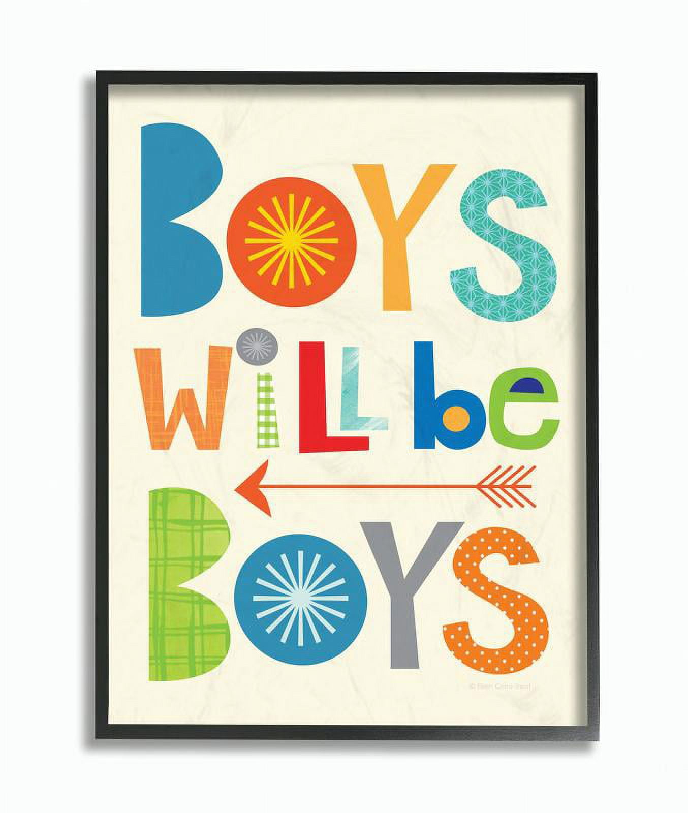 The Kids Room by Stupell Boys Will Be Boys Multi-Color with Arrow Framed Wall Art by Ellen Crimi-Trent