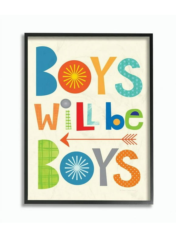 The Kids Room by Stupell Boys Will Be Boys Multi-Color with Arrow Framed Wall Art by Ellen Crimi-Trent