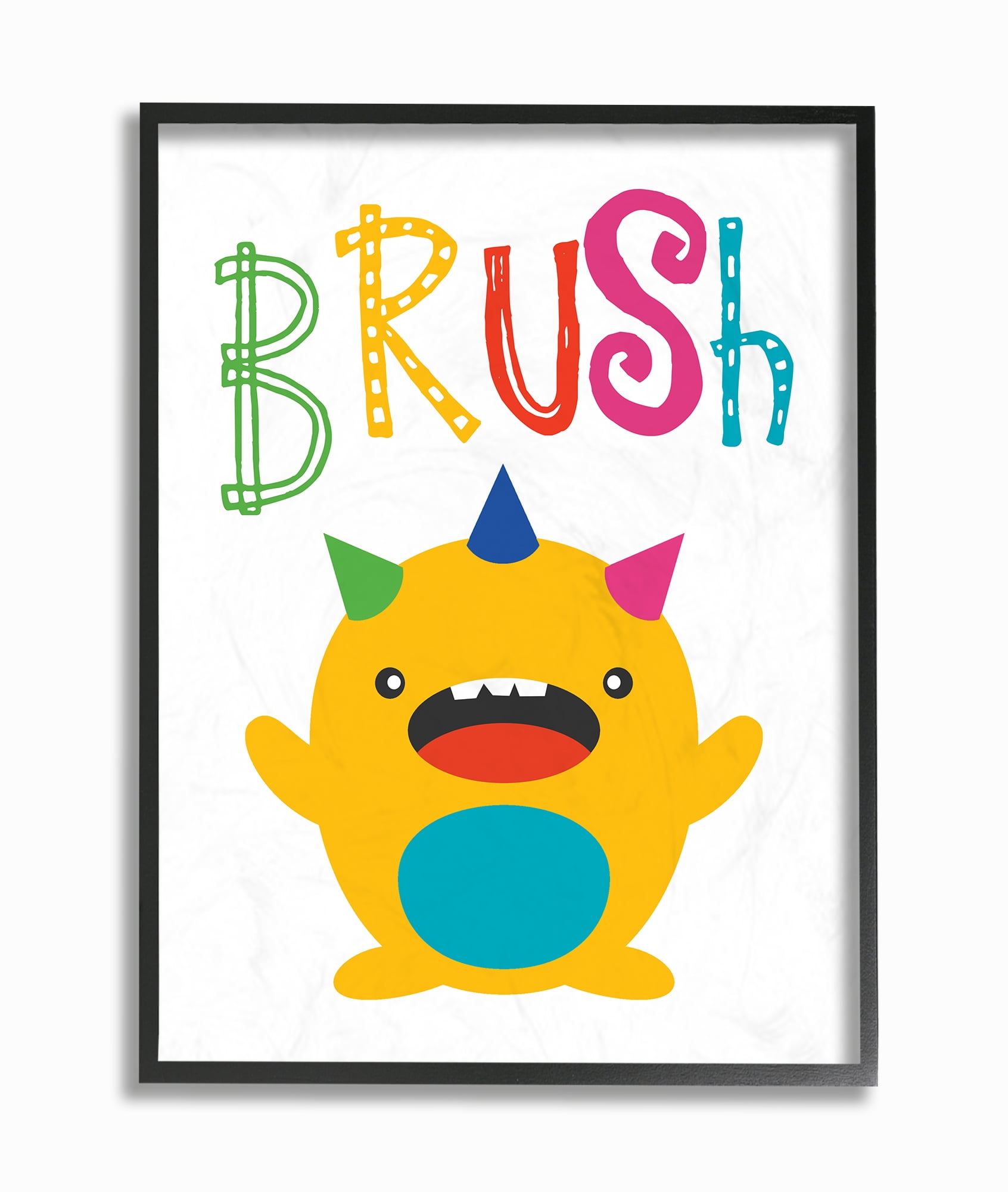 The Kids Room by Stupell Brush Monster Cartoon Typography Oversized Framed Giclee Texturized Art, 16 x 1.5 x 20