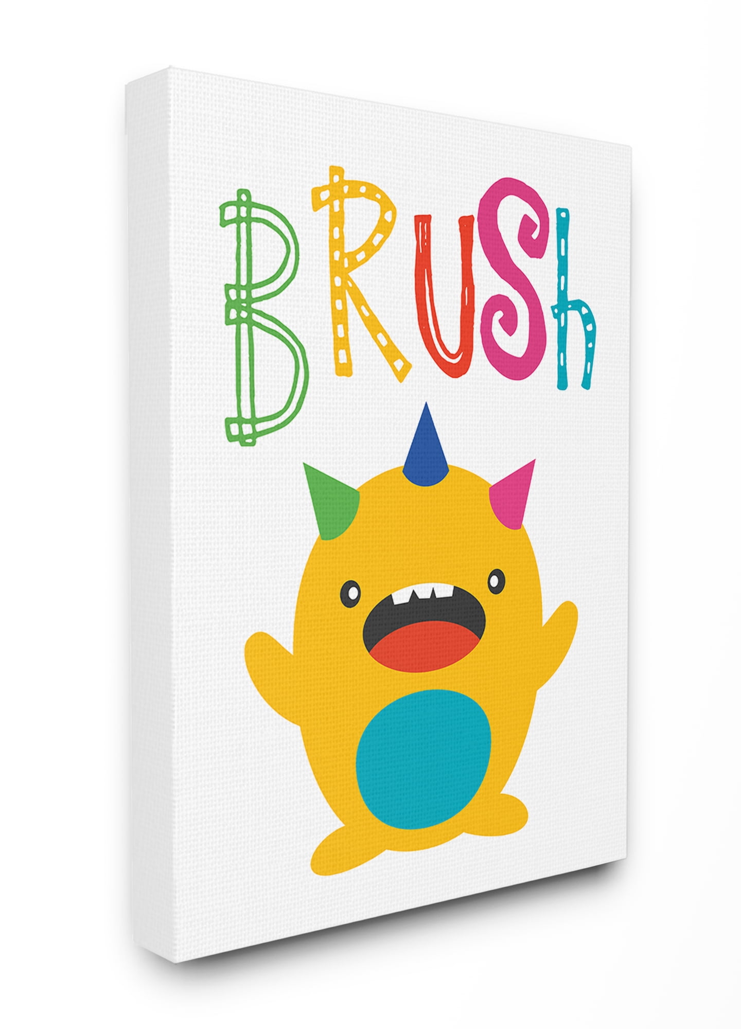 The Kids Room by Stupell Brush Monster Cartoon Typography Stretched Canvas Wall Art, 16 x 1.5 x 20