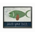 thumbnail image 1 of The Kids Room by Stupell Brush Your Teeth Fish Oversized Framed Giclee Texturized Art, 16 x 1.5 x 20, 1 of 2