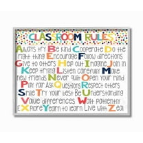 The Kids Room by Stupell Classroom Rules Colorful Alphabet Framed Wall Art by Alli Rogosich