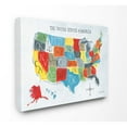 thumbnail image 1 of The Kids Room by Stupell Colorful World Map of USA Kids Nursery Painting Canvas Wall Art by Farida Zaman, 1 of 3