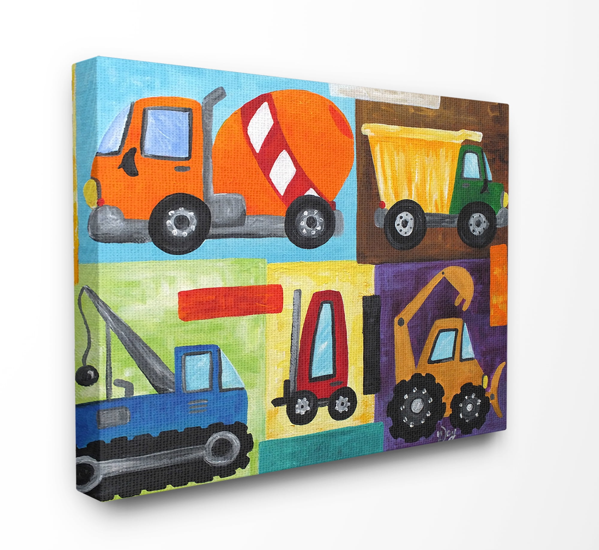 The Kids Room by Stupell Construction Trucks Set Stretched Canvas Wall Art, 16 x 1.5 x 20