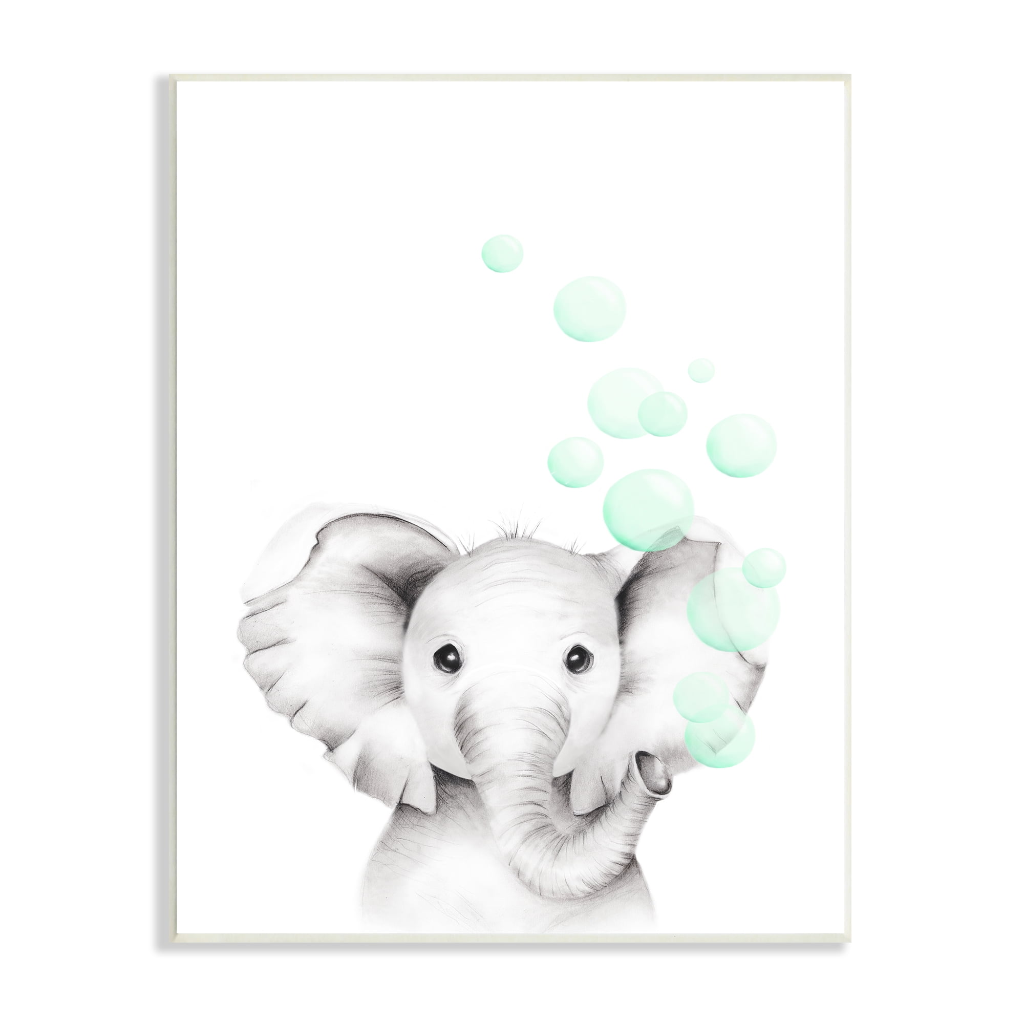 The Kids Room By Stupell Baby Elephant Zoo Animal Lithograph