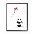 thumbnail image 1 of The Kids Room by Stupell Cute Cartoon Baby Panda With Kite Zoo Animal Painting Framed Giclee Texturized Art by Studio Q by Studio Q, 1 of 3