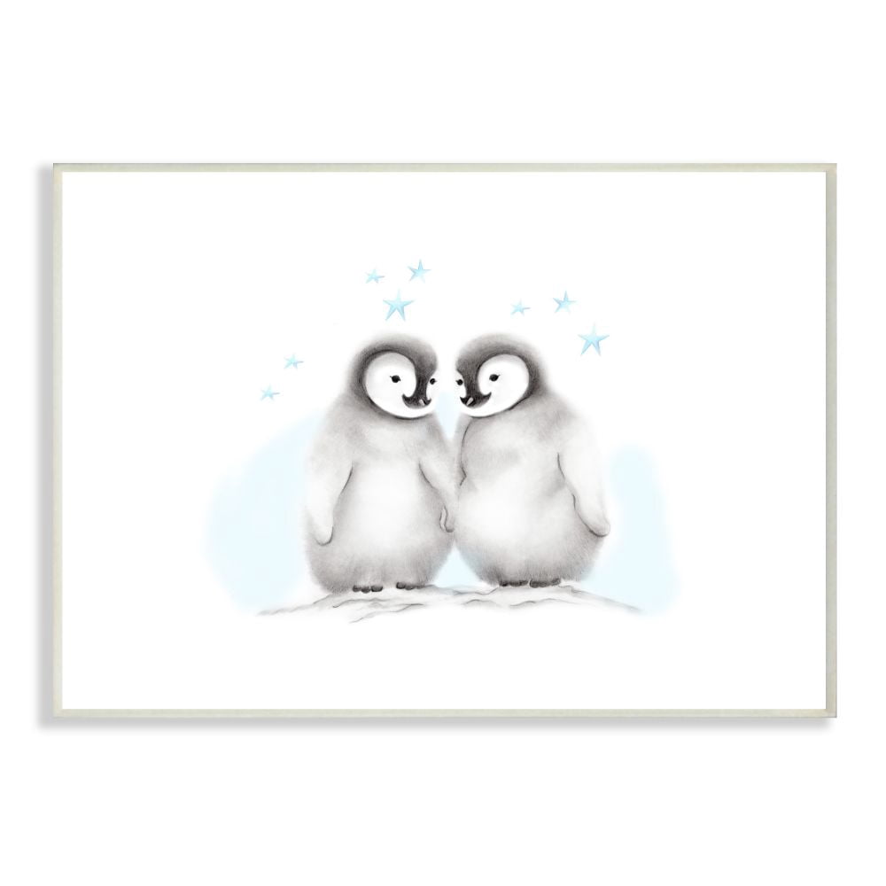 The Kids Room by Stupell Cute Cartoon Baby Penguins Bird Zoo Animal Painting Wall Plaque Art by Studio Q by Studio Q