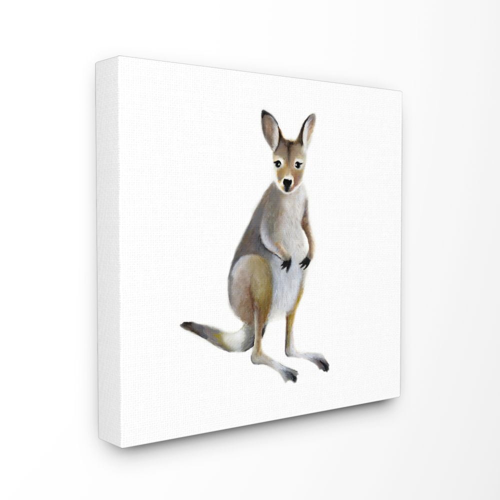 The Kids Room by Stupell Cute Fun Kangaroo Zoo Animal Painting XL Canvas Wall Art by Studio Q by Studio Q