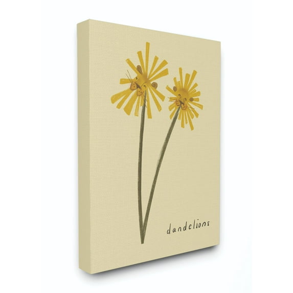 The Kids Room by Stupell Dandelions Flower Cute Lion Animal Kids Nursery Drawing Canvas Wall Art by Daphne Polselli