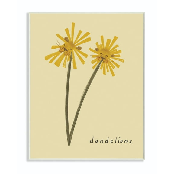 The Kids Room by Stupell Dandelions Flower Cute Lion Animal Kids Nursery Drawing Wall Plaque by Daphne Polselli