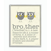 The Kids Room by Stupell Definition Of Brother With Two Grey Owls Framed Wall Art by Ellen Crimi-Trent