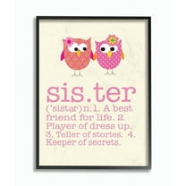 The Kids Room by Stupell Definition Of Sister With Pink Owls Framed Wall Art by Ellen Crimi-Trent