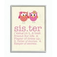 thumbnail image 1 of The Kids Room by Stupell Definition Of Sister With Pink Owls Framed Wall Art by Ellen Crimi-Trent, 1 of 1