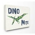 thumbnail image 1 of The Kids Room by Stupell Dino Mite Blue Green Dinosaur Kids Word Design Canvas Wall Art by Daphne Polselli, 1 of 6