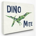 thumbnail image 1 of The Kids Room by Stupell Dino Mite Blue Green Dinosaur Kids Word Design Canvas Wall Art by Daphne Polselli, 1 of 5