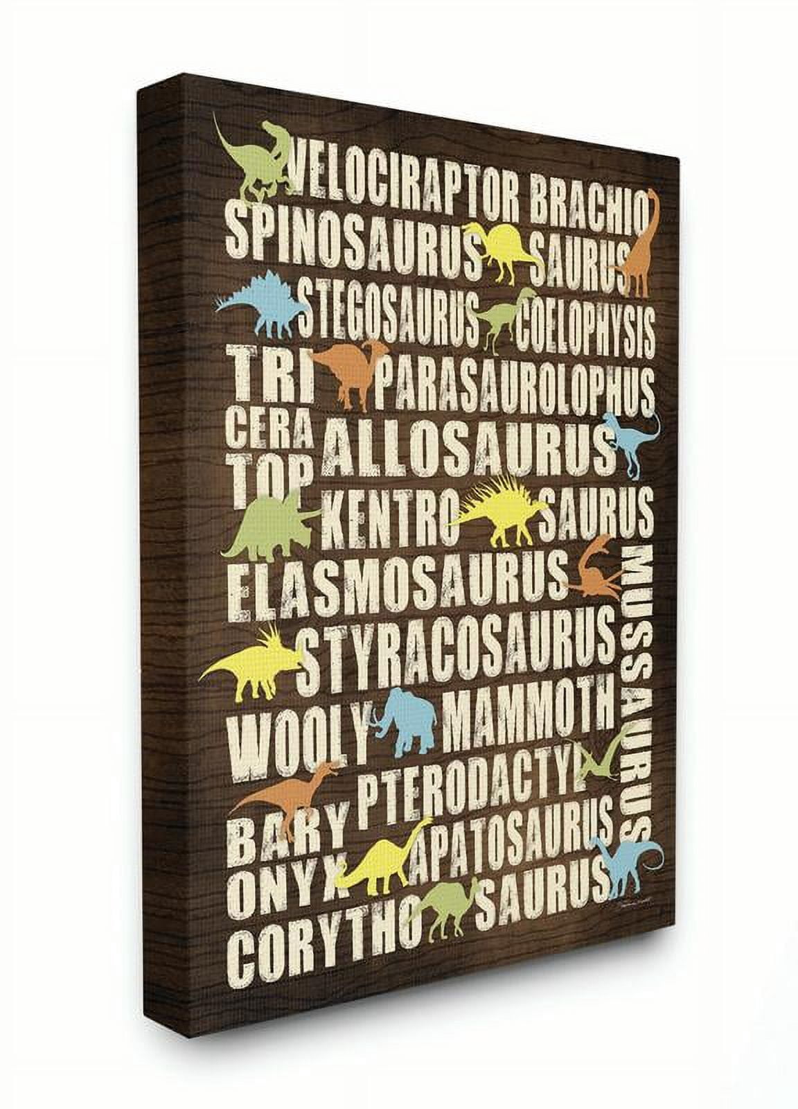 The Kids Room by Stupell Dinosaurs Typography Chart Canvas Wall Art by Stephanie Workman Marrott