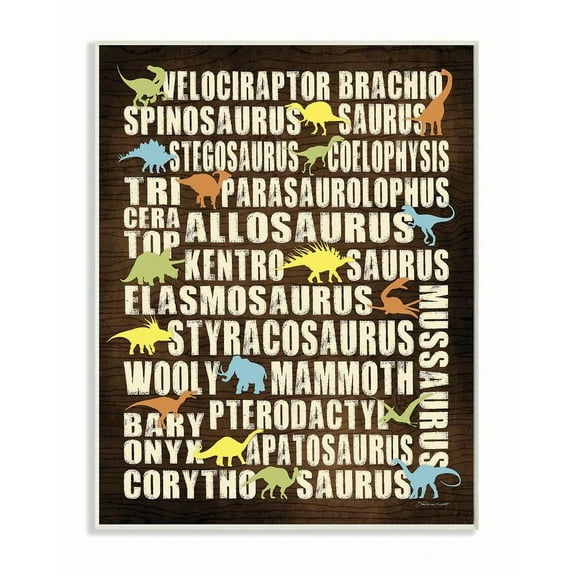 The Kids Room by Stupell Dinosaurs Typography Chart Wall Plaqueby Stephanie Workman Marrott