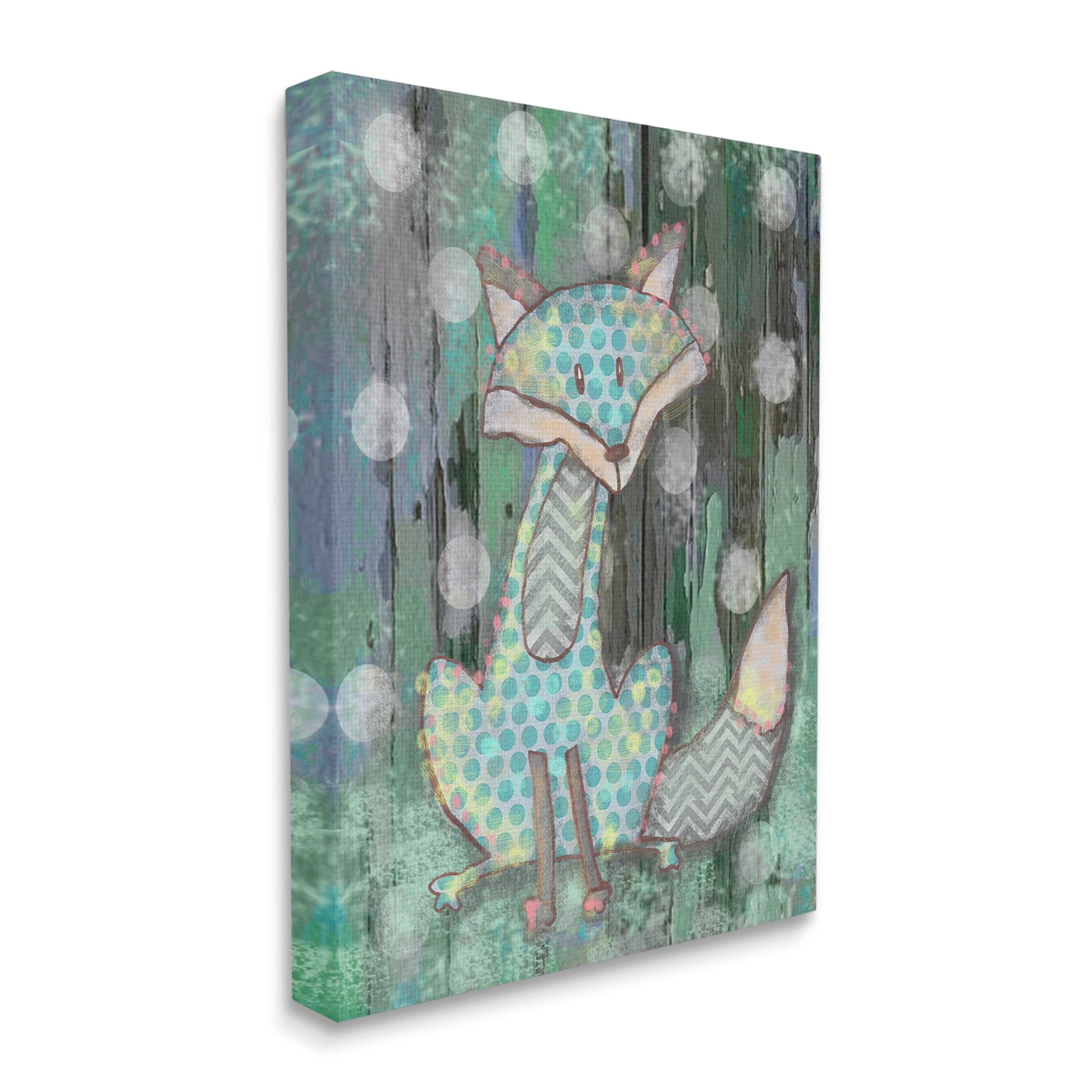 The Kids Room by Stupell Distressed Woodland Fox XXL Stretched Canvas Wall Art, 30 x 1.5 x 40