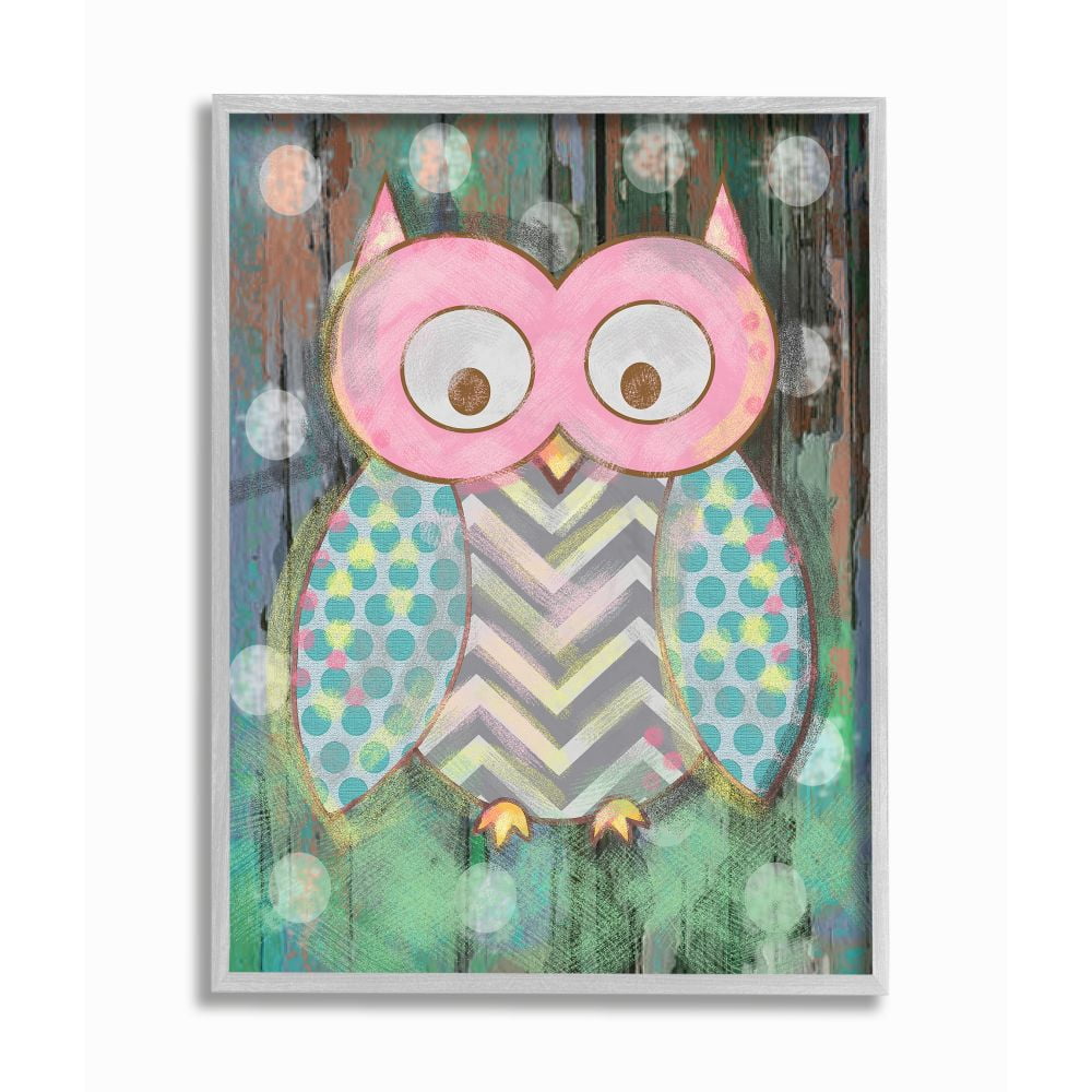 The Kids Room by Stupell Distressed Woodland Owl Framed Wall Art by Reesa Qualia
