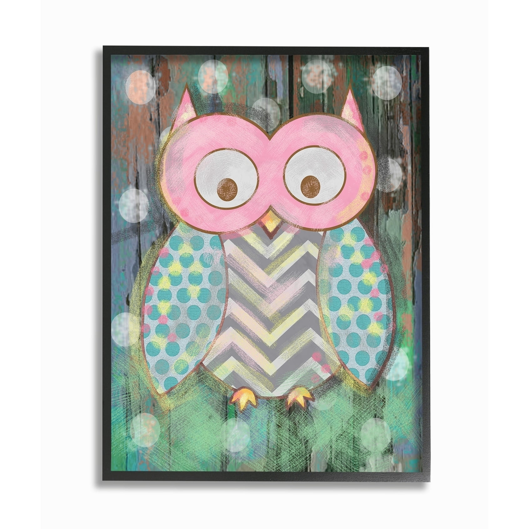 The Kids Room by Stupell Distressed Woodland Owl Framed Wall Art by Reesa Qualia