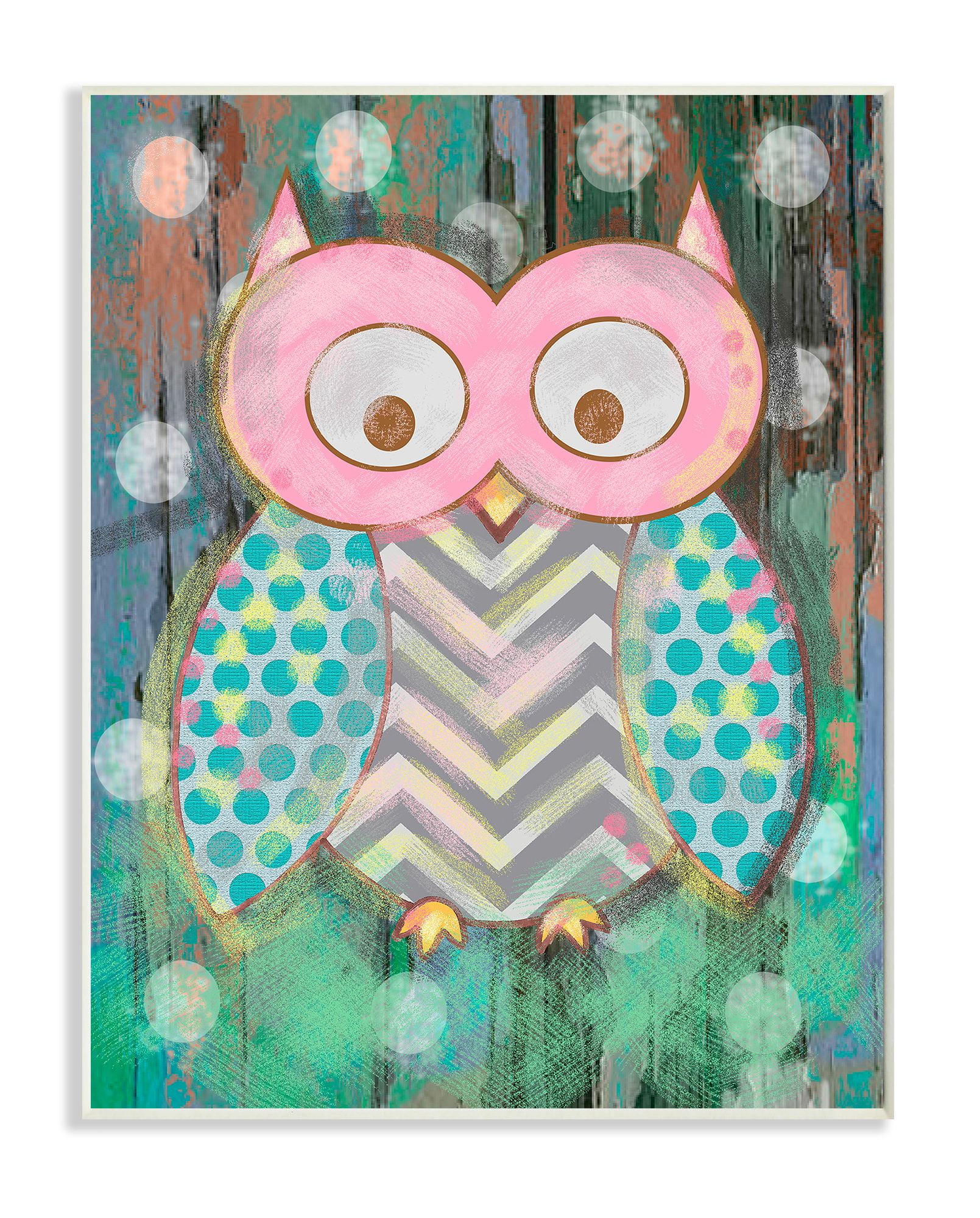 The Kids Room by Stupell Distressed Woodland Owl Wall Plaqueby Reesa Qualia