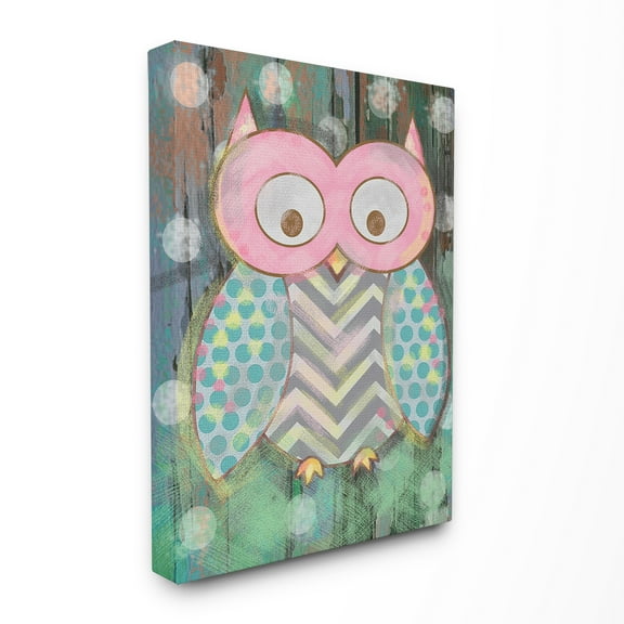 The Kids Room by Stupell Distressed Woodland Owl XXL Stretched Canvas Wall Art, 30 x 1.5 x 40