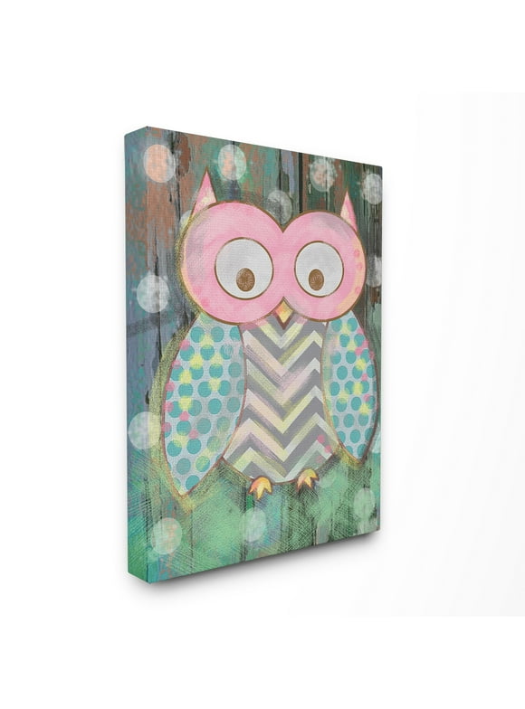 The Kids Room by Stupell Distressed Woodland Owl XXL Stretched Canvas Wall Art, 30 x 1.5 x 40