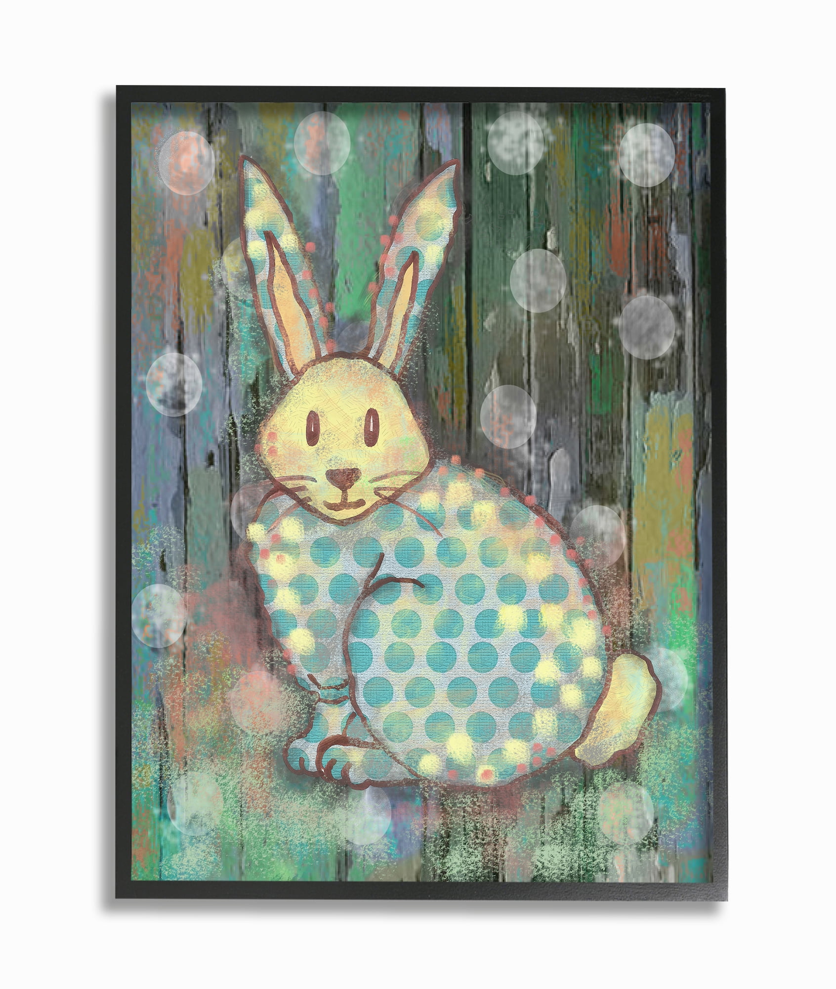 The Kids Room by Stupell Distressed Woodland Rabbit Framed Wall Art by Reesa Qualia