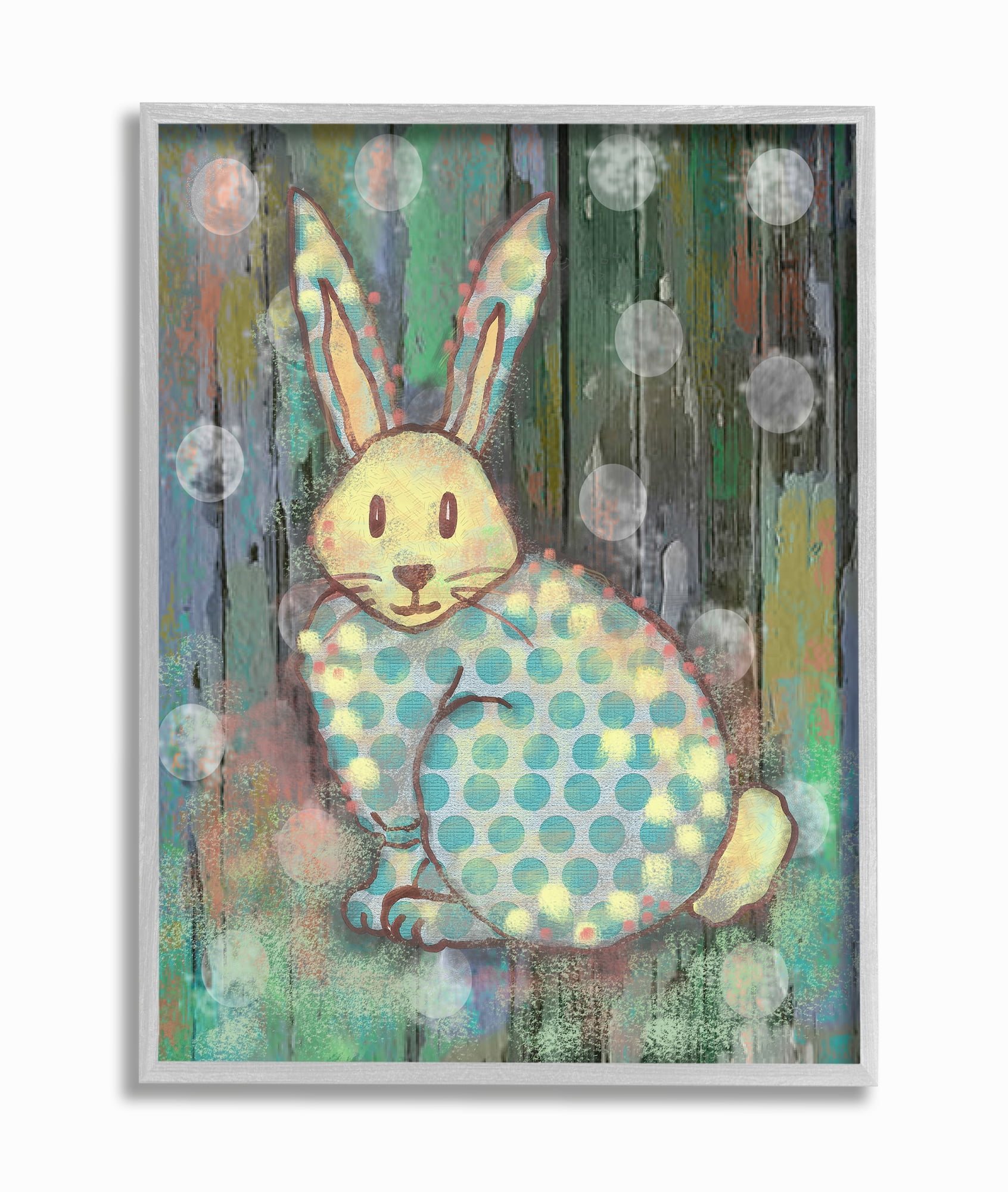 The Kids Room by Stupell Distressed Woodland Rabbit Framed Wall Art by Reesa Qualia